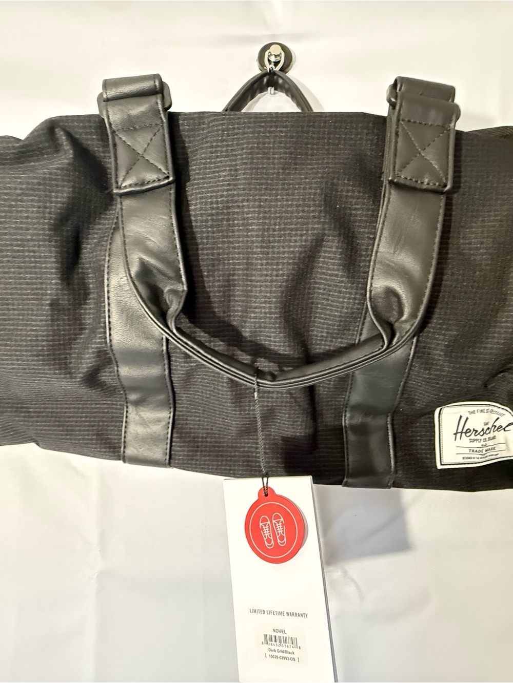 Herschel Novel Duffle Dark Grid Black 42.5L Shoe Compartment NWT